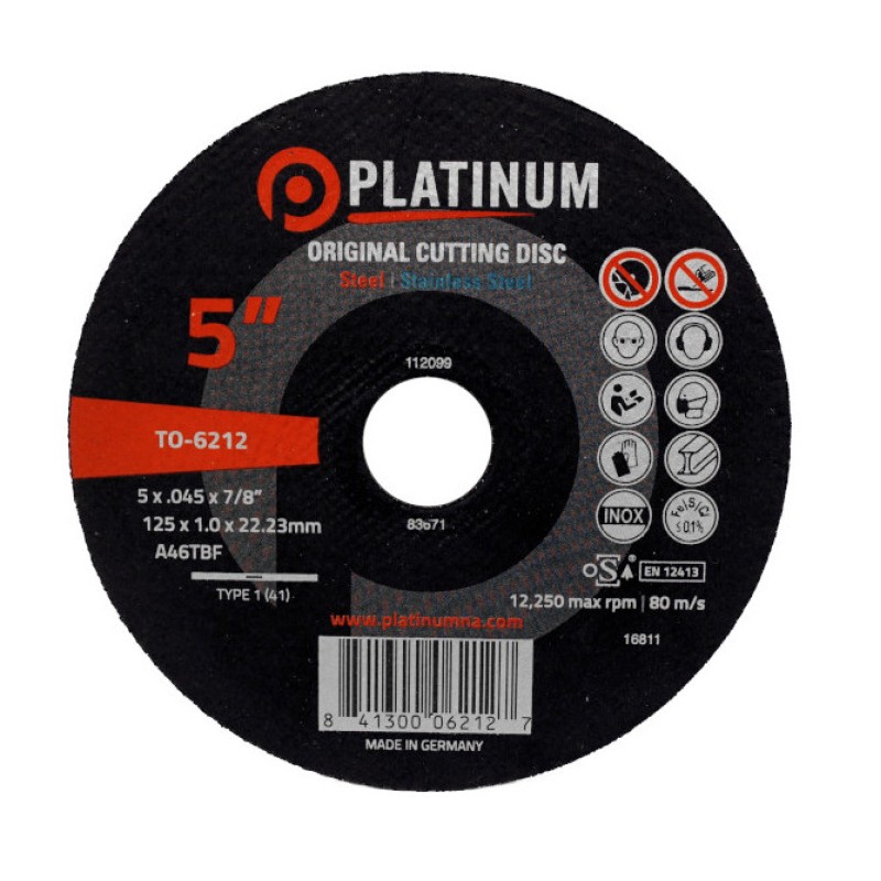 Original Cutting Disc - Type 27 - Steel/SS - A46TBF - 4-1/2" x .045" x 7/8" - 13,300 rpm