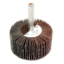 Original Flap Wheel - Aluminum Oxide - 1-1/2" Diameter x 1/2" Depth - 1/4" Shank - 80 Grit