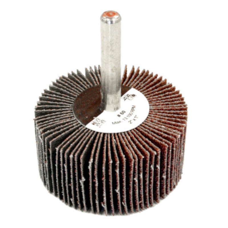 Original Flap Wheel - Aluminum Oxide - 2" Diameter x 2" Depth - 1/4" Shank - 80 Grit
