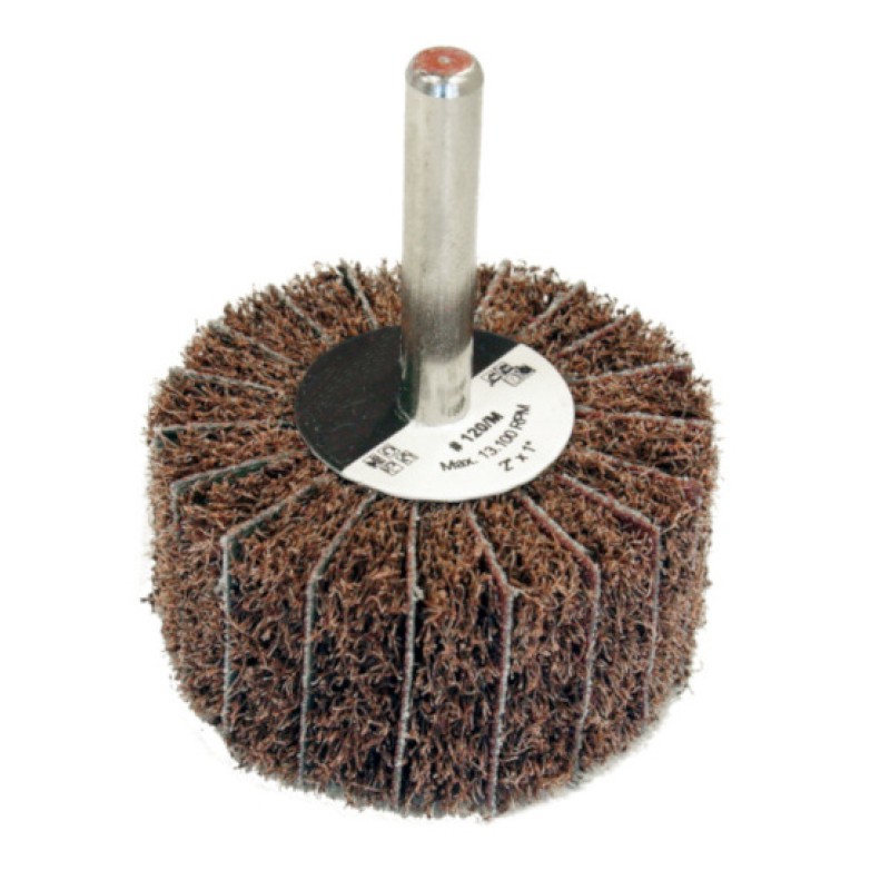 Original Interleaf Flap Wheel - Aluminum Oxide / Non-Woven - 3" x 1" - 1/4" Shank - 120 Grit / Medium