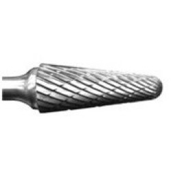 Carbide Burr SL-1 Taper Shape Radius End 14º 1/4" Diameter 5/8" Long 1/4" Shank Double Cut