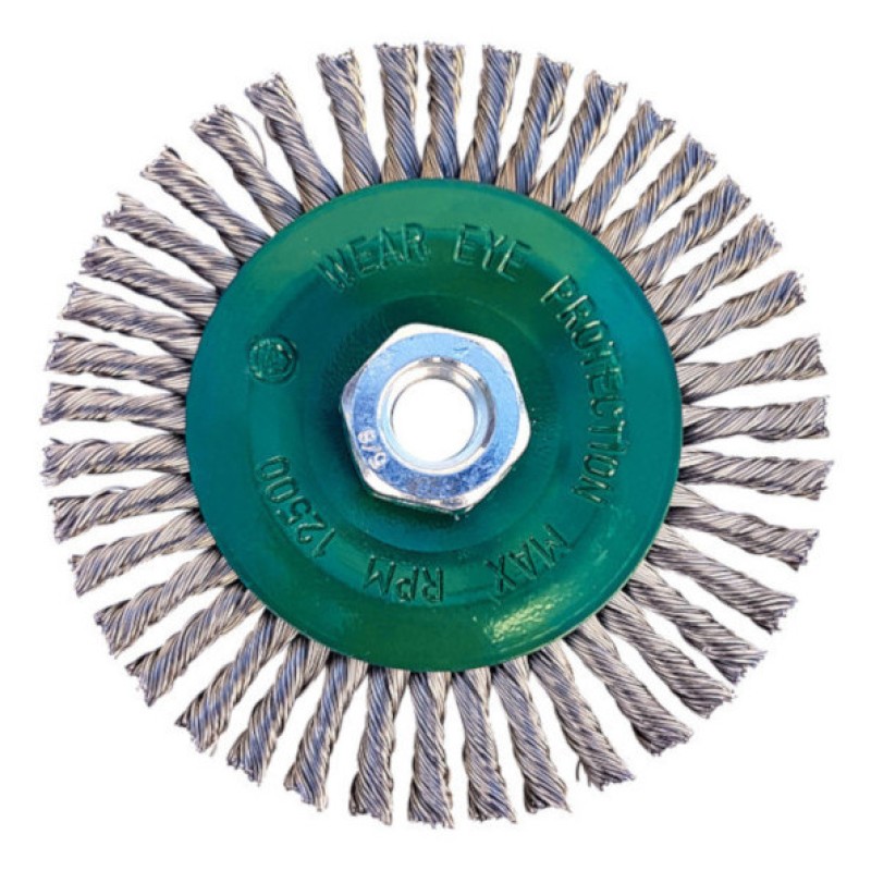 Original Stringer Bead Wire Wheel - Stainless-Steel - 5" x 5/8"-11 - 12,500 rpm - Clamshell Pkg