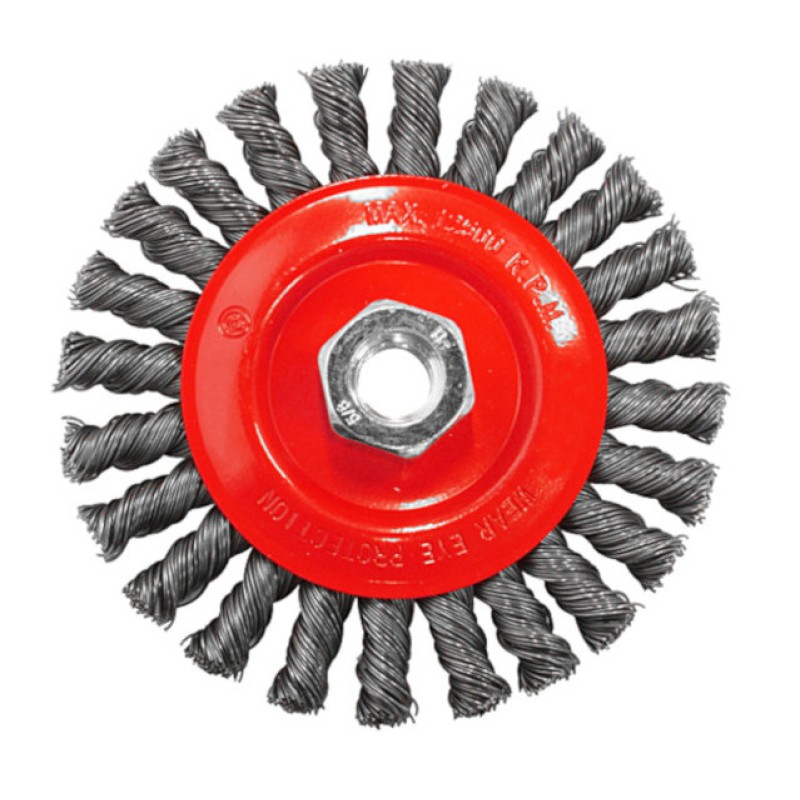 Original Twist Knot Wire Wheel - Mild-Steel - 4-1/2" x 5/8"-11 - 12,500 rpm - Clamshell Pkg