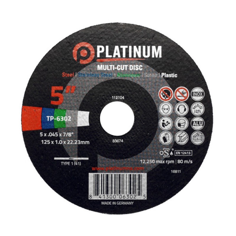 Multi-Cut Disc - Type 1 - Multi Purpose - A46RBF - 4-1/2" x .045" x 7/8" - 13,300 rpm