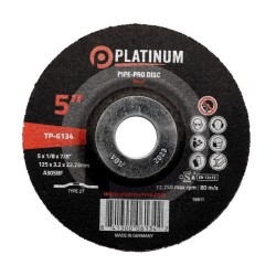 Pipe-Pro Disc - Type 27 - Steel - A30SBF - 4-1/2" x 1/8" x 7/8" - 13,300 rpm