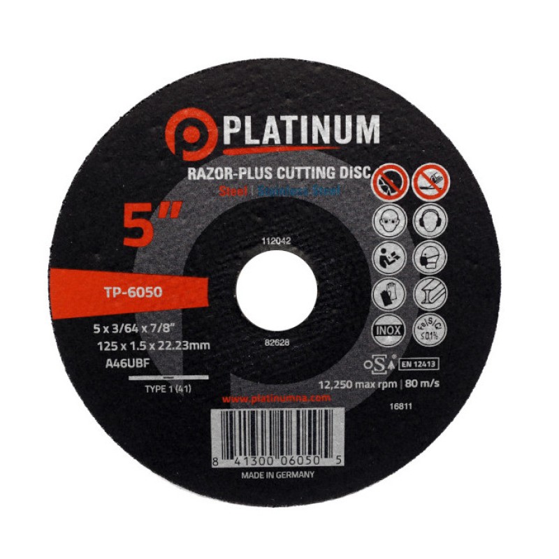 Razor-Plus Cutting Discs - Type 1 - Steel/SS - A46UBF - 4-1/2" x 3/64" x 7/8" - 13,300 rpm