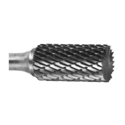 Carbide Burr SB-1 Cylinder Shape End Cut 1/4" Diameter 5/8" Long 1/4" Shank Double Cut
