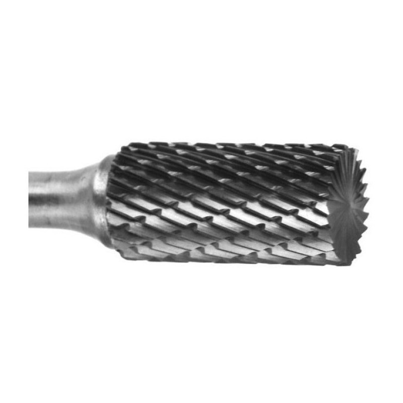 Carbide Burr SB-1 Cylinder Shape End Cut 1/4" Diameter 5/8" Long 1/4" Shank Double Cut 6" Overall Length