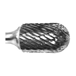 Carbide Burr SC-1 Cylinder Shape Radius End 1/4" Diameter 5/8" Long 1/4" Shank Double Cut