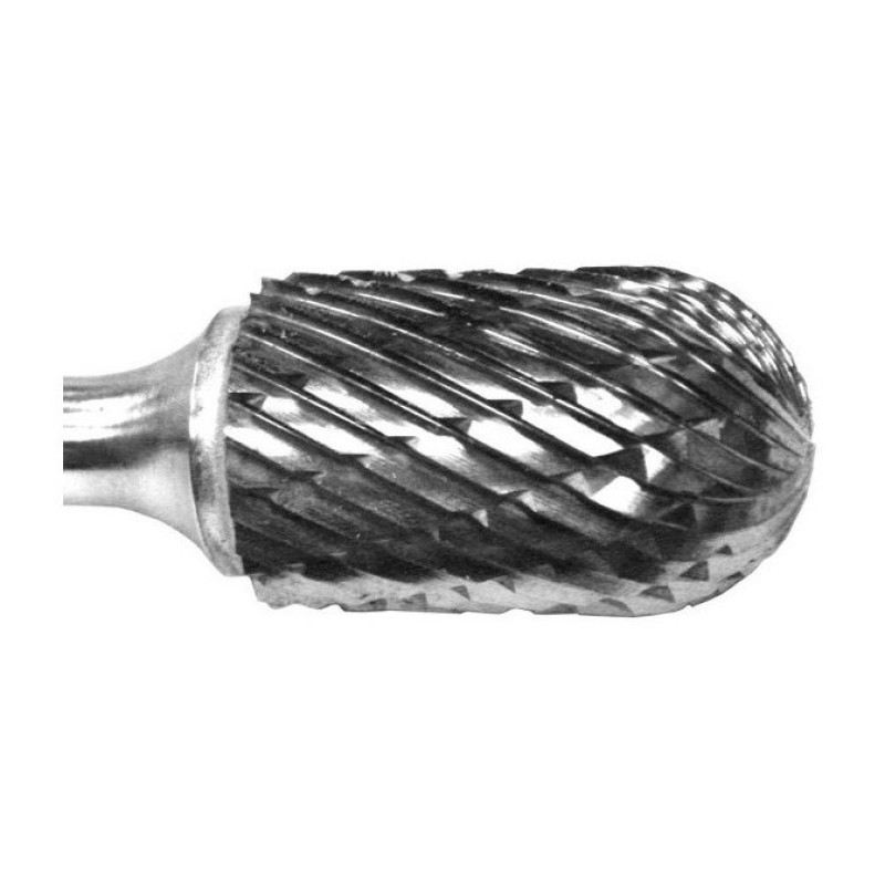 Carbide Burr SC-3L6 Cylinder Shape Radius End 3/8" Diameter 3/4" Long 1/4" Shank Double Cut 6" Long Shank