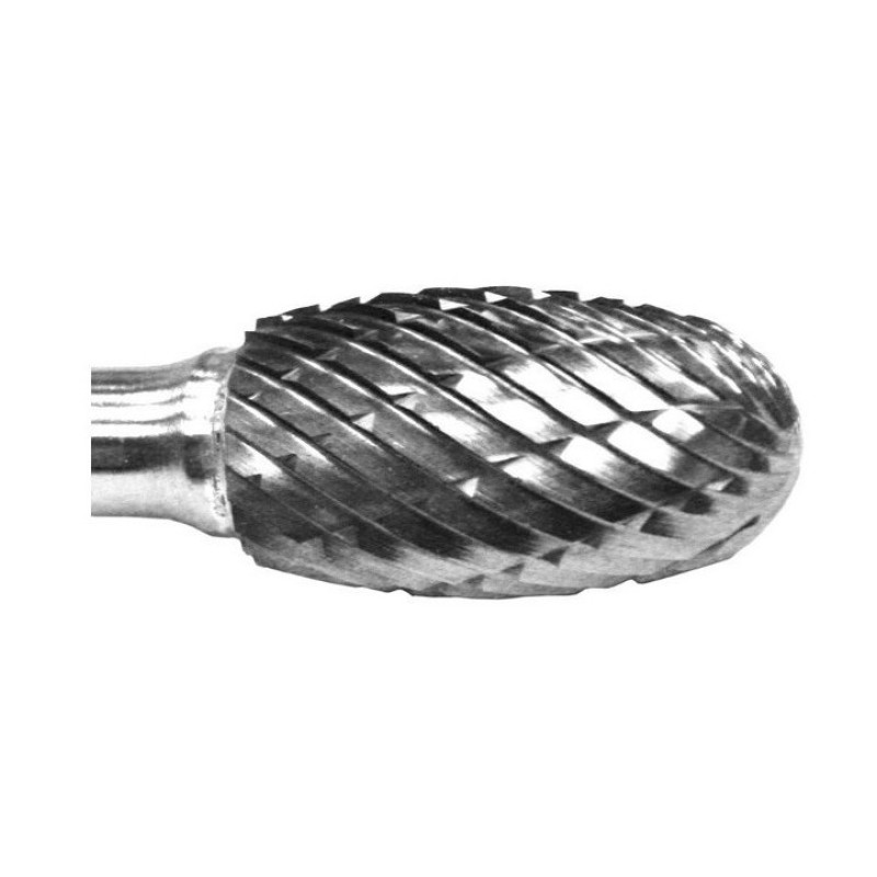 Carbide Burr SE-7 Oval Shape 3/4" Diameter 1" Long 1/4" Shank Double Cut