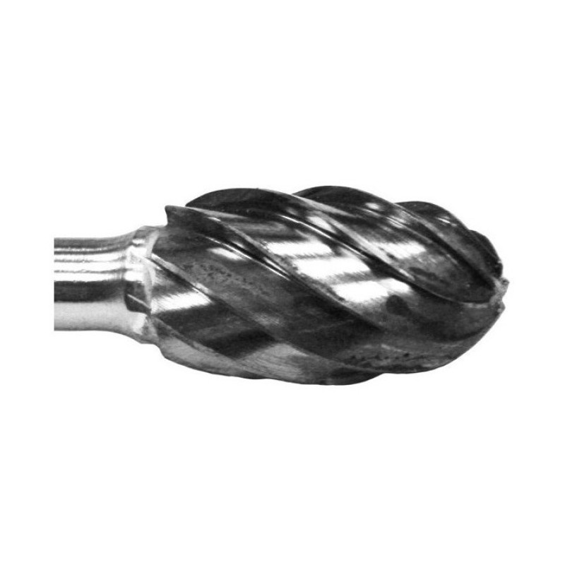 Carbide Burr for Aluminum SE-3NF Oval Shape 3/8" Diameter 5/8" Long 1/4" Shank