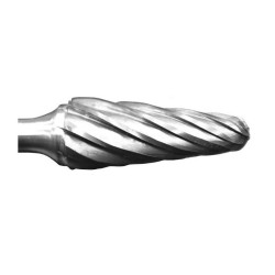 Carbide Burr for Aluminum SL-3NF Taper Shape Radius End 14º 3/8" Diameter 1-1/16" Long 1/4" Shank