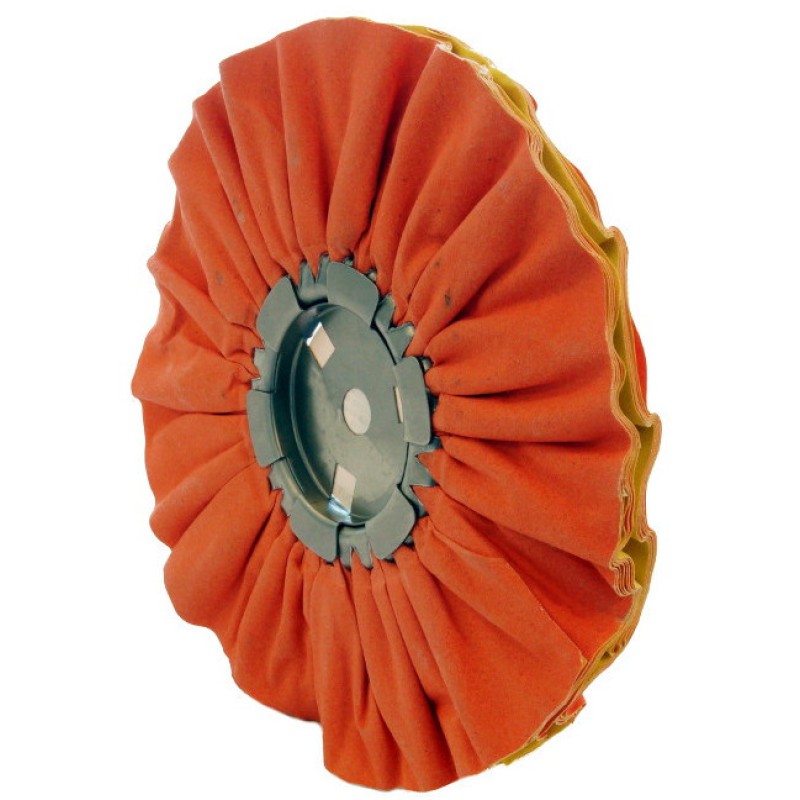 Airway Buffing Wheel - 16 Ply - Orange/Yellow Kwik Kut - 10" X 3" X 5/8"