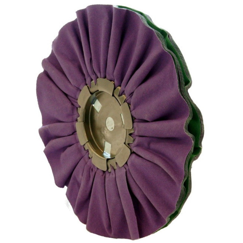 Airway Buffing Wheel - 16 Ply - Purple/Green Smooth Cut - 8" X 3" X 5/8"