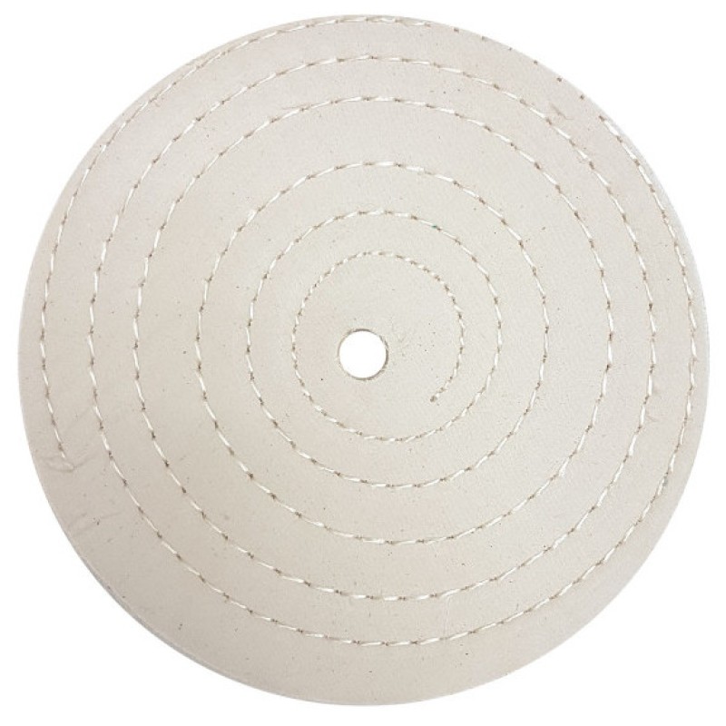 White Sewn Buffing Wheel - 40 Ply - 6" X 5/8"