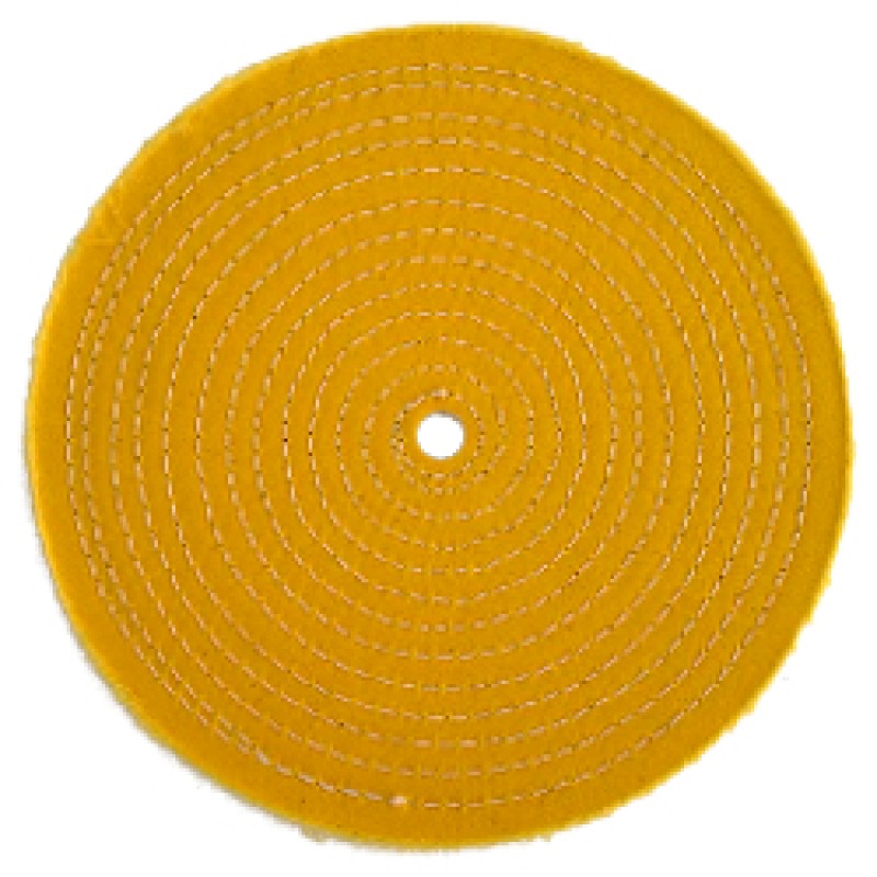 Yellow Sewn Buffing Wheel - 40 Ply - 8" X 5/8"