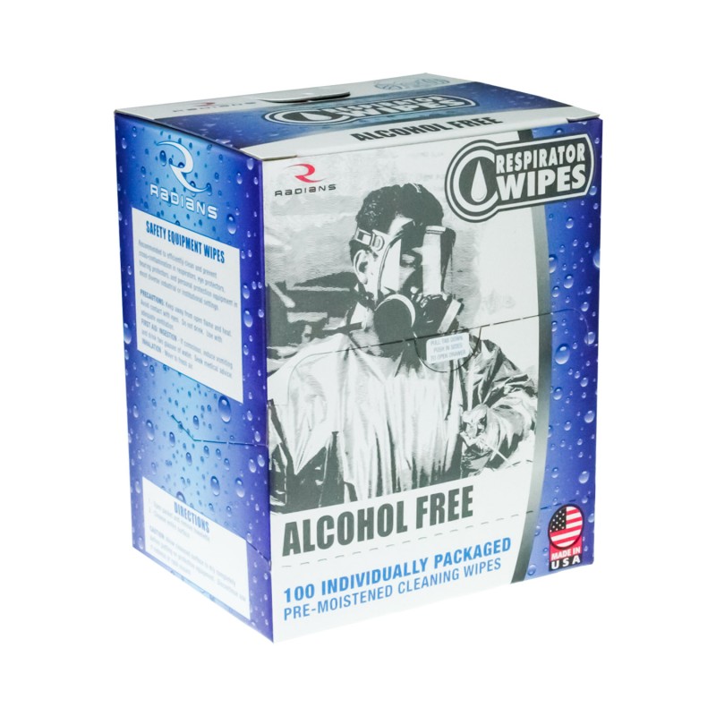 Respirator Refresher Wipes no Alcohol 100/box Radians RWAF-100