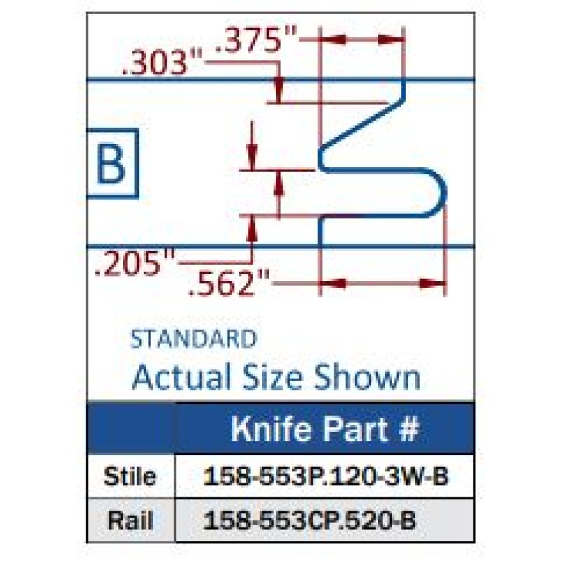 Multi Profile Insert Carbide Cabinet Door Stile Insert Knife Bevel Profile
