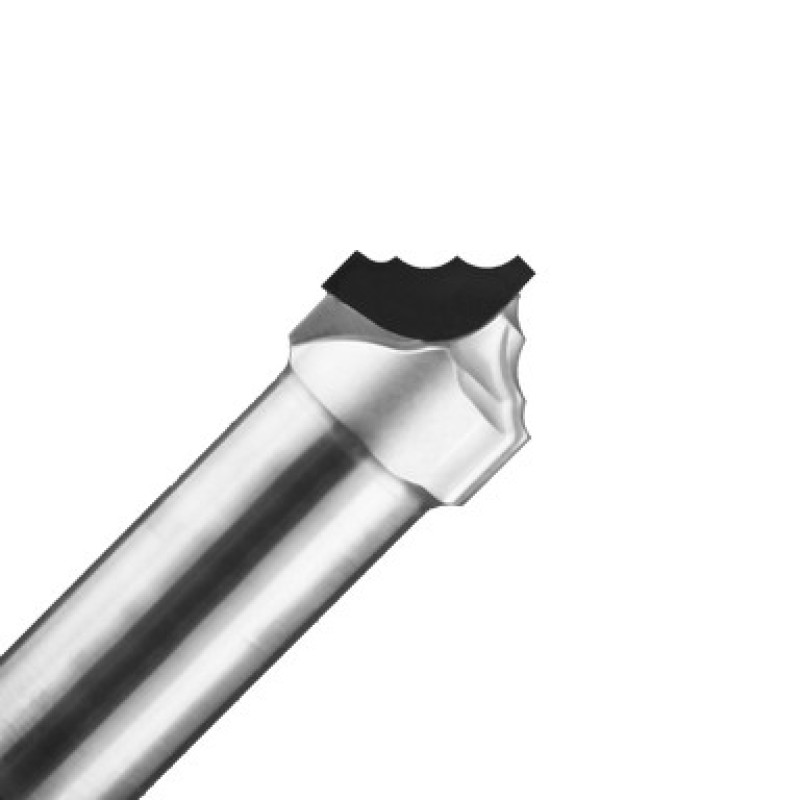 PCD Door Trim Router Bit 25mm Diameter 2-3/4" Long 1 Wing 4mm Radius 3/4" RH