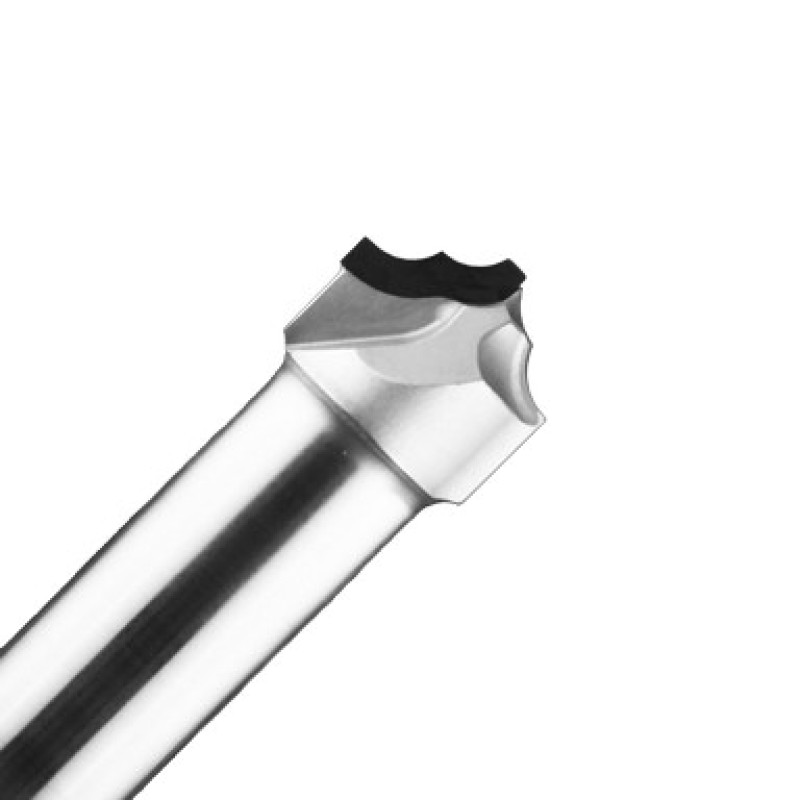 PCD Door Trim Router Bit 25mm Diameter 2-3/4" Long 1 Wing 5mm Radius 3/4" RH