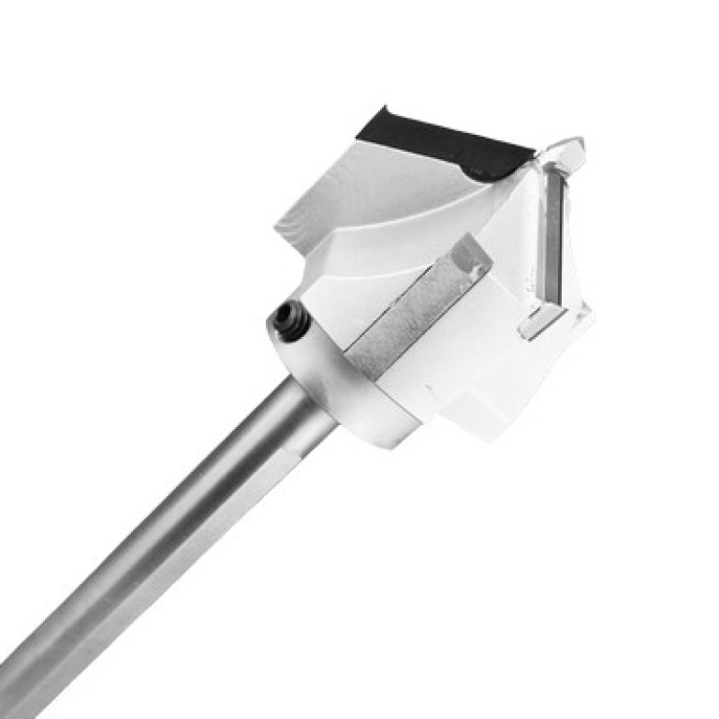 PCD Door Hinge Router Bit 2-1/4" Diameter 1.200" Cutting Edge 5.970" Long 3 Wing 1/2" Shank RH