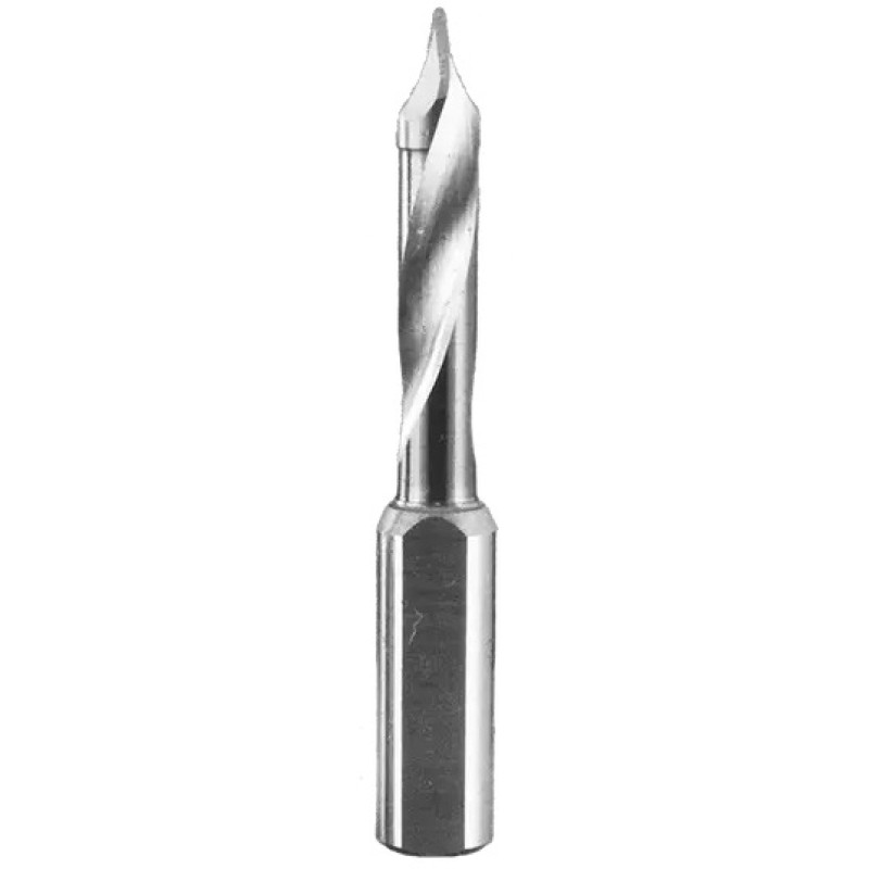 Solid Carbide Thru Point Dowel Drill Bit 5mm Diameter 30mm Cutting Edge 2 Flute 57mm Long 10mm Shank RH Industrial Series