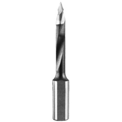 V-Point Dowel Drill Bit 8mm Diameter 27mm Cutting Edge 2 Flute 57mm Long 10mm Shank RH Industrial Series