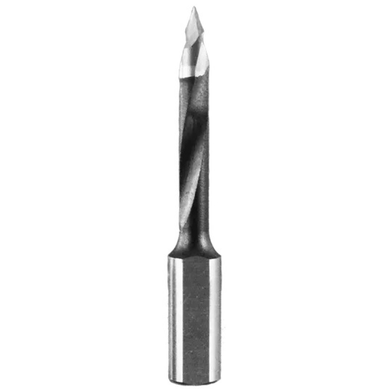 V-Point Dowel Drill Bit 5mm Diameter 27mm Cutting Edge 2 Flute 57mm Long 10mm Shank RH Industrial Series