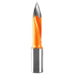 Thru Point Dowel Drill Bit 5mm Diameter 30mm Cutting Edge 2 Flute 55mm Long 8mm Shank LH Industrial Series