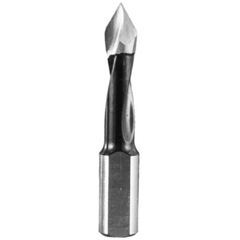 Thru Point Dowel Drill Bit 5mm Diameter 30mm Cutting Edge 2 Flute 55mm Long 8mm Shank RH Industrial Series