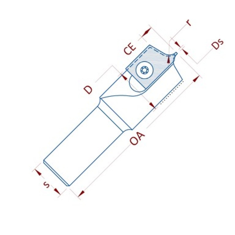 Insert Radius Profile Router Bit 26mm Diameter 7mm Cutting Edge 1 Wing 2-3/4" Long 3/4" Shank RH with 4mm Radius