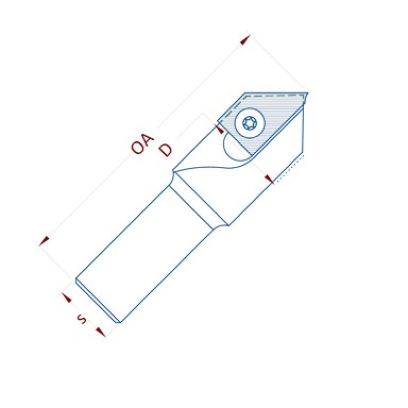 Insert Corner Clean Out Router Bit 26mm Diameter 1 Flute 3-1/2" Long 3/4" Shank With Profile F