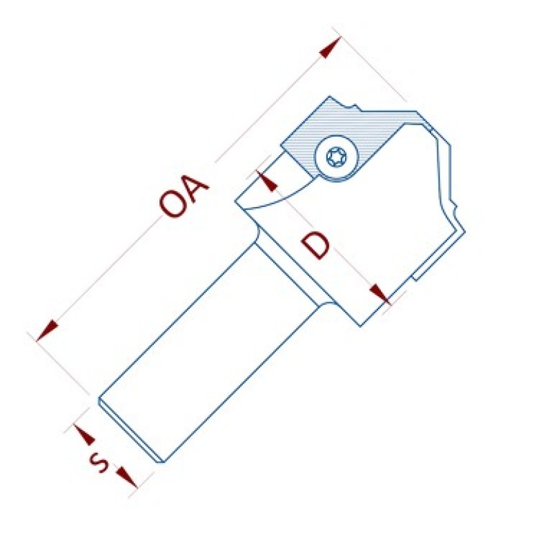 Insert Inside Profile Router Bit 40mm Diameter 2 Wing 90mm Long 3/4" Shank RH with Profile B