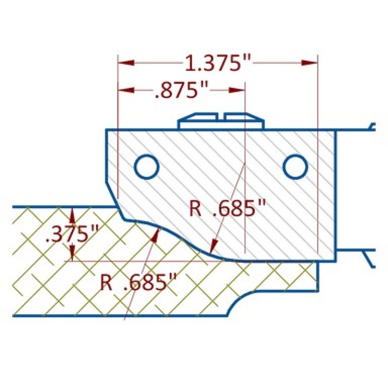 Raised Panel Cutter 150mm Diameter 3 Wing 1-3/8" Depth of Cut 1-1/4" Bore Counter Clockwise with Profile B