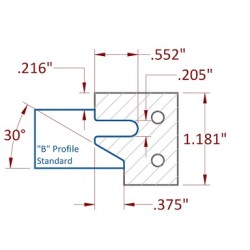 Stile & Rail Cutter 120mm Diameter 30mm Cutting Edge 4 Wing 1-1/4" Bore Counter Clockwise with Profile B