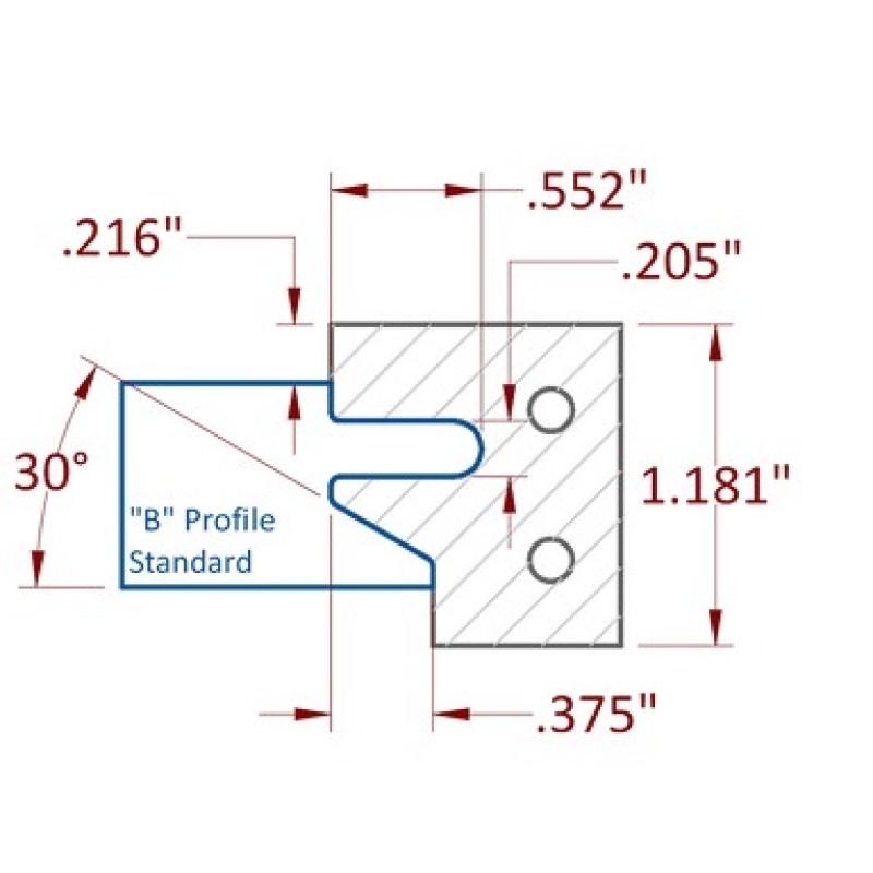 Stile & Rail Cutter 120mm Diameter 30mm Cutting Edge 4 Wing 1-1/4" Bore Counter Clockwise with Profile B