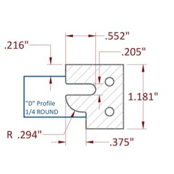 Stile & Rail Cutter 120mm Diameter 30mm Cutting Edge 4 Wing 1-1/4" Bore Counter Clockwise with Profile D