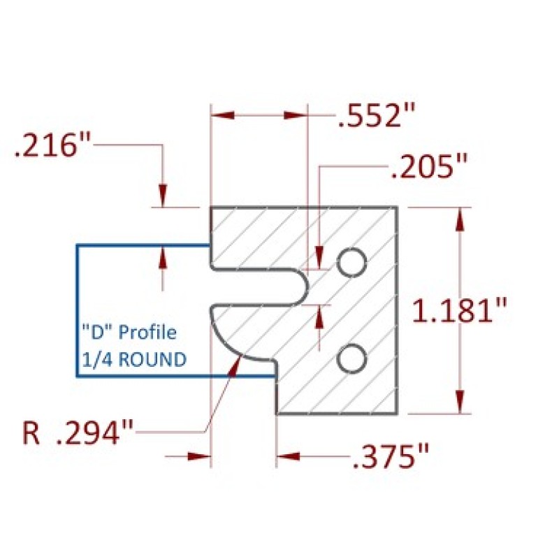 Stile & Rail Cutter 120mm Diameter 30mm Cutting Edge 4 Wing 1-1/4" Bore Clockwise with Profile D