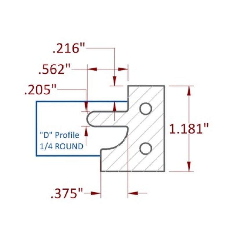 Stile & Rail Cutter 120mm Diameter 30mm Cutting Edge 3 Wing 1-1/4" Bore Counter Clockwise with Profile D