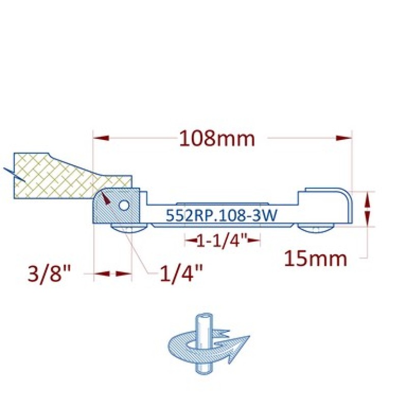 Raised Panel Cutter 108mm Diameter 3 Wing 3/8" Depth of Cut 1-1/4" Bore Counter Clockwise with Profile A