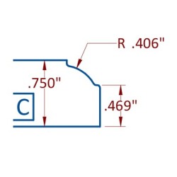 Outside Edge Cutter 120mm Diameter 30mm Cutting Edge 3 Wing 1-1/4" Bore Counter Clockwise with Profile C