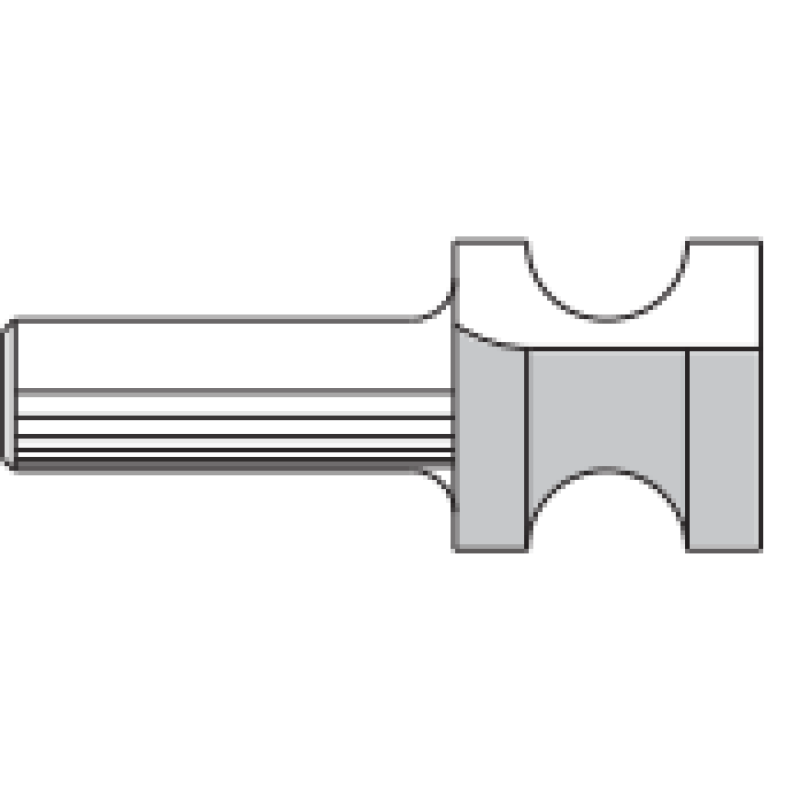 Bull Nose Half Round Bit 2 Flute 1/2" Radius 1/2" Shank