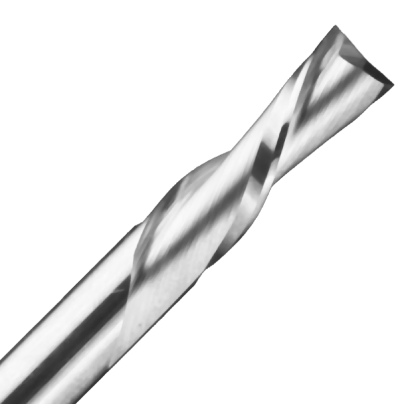 1/8" Diameter x 1/2" Long x 2" Overall Length x 1/4" Shank x 2 Flute Hard Plastic Aluminum Downcut Bit