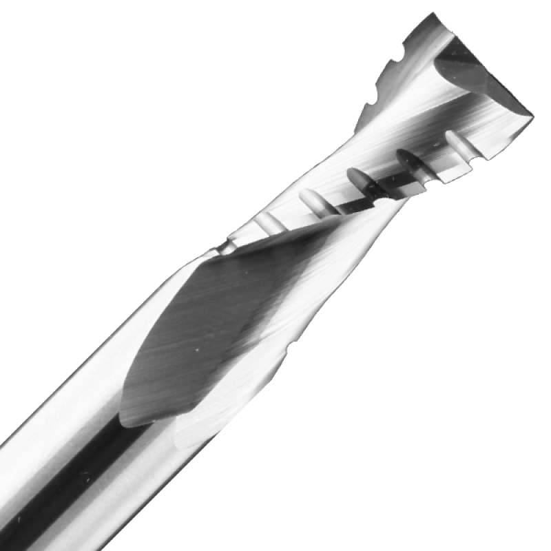 3/8" Diameter x 1-1/8" Long x 3" Overall Length x 3/8" Shank x 2 Flute Upcut Chipbreaker Finisher Bit