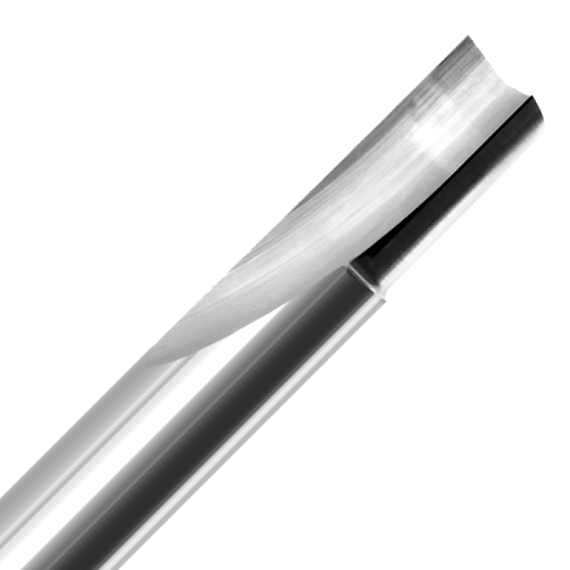 1/8" Diameter x 1/2" Long x 2" Overall Length x 1/4" Shank x 1 Flute O-Flute Straight Cut Plastics Bit