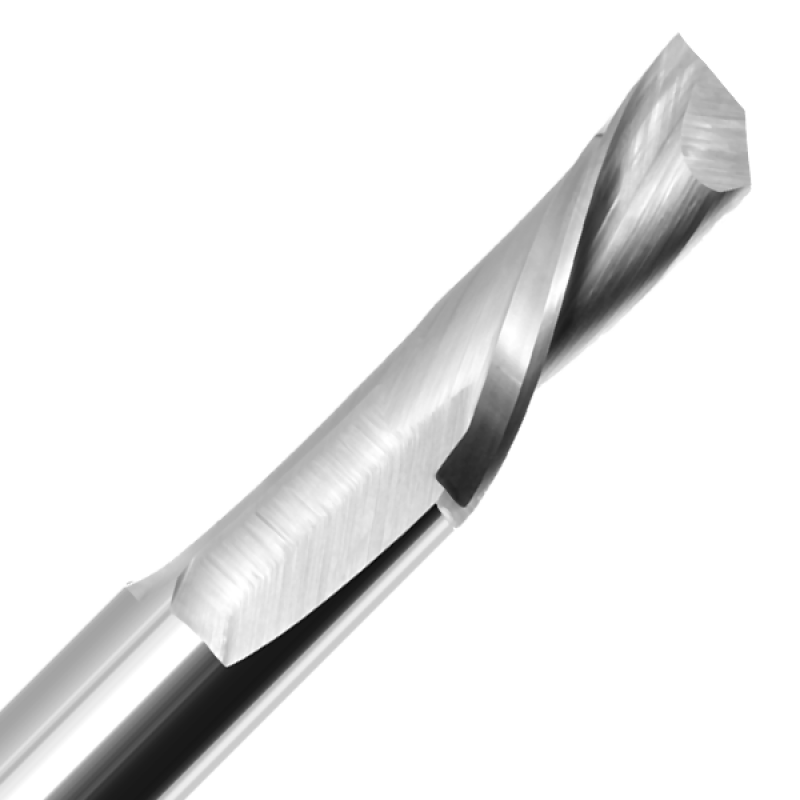 1/8" Diameter x 1/2" Long x 2" Overall Length x 1/4" Shank x 1 Flute Downcut Hard Plastic Aluminum Bit