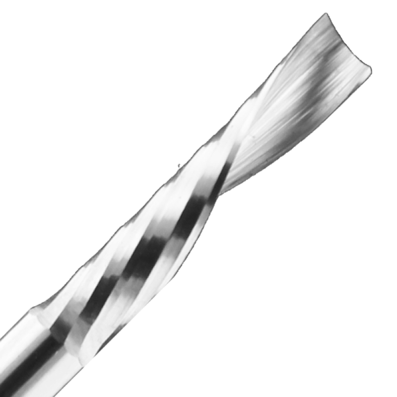 1/8" Diameter x 1/2" Long x 2" Overall Length x 1/4" Shank x 1 Flute O-Flute Downcut Spiral Soft Pl Bit