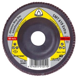 Flap Disc 5" Diameter 7/8" Arbour Hole SMT325 40 Grit (Flat) Klingspor 321654