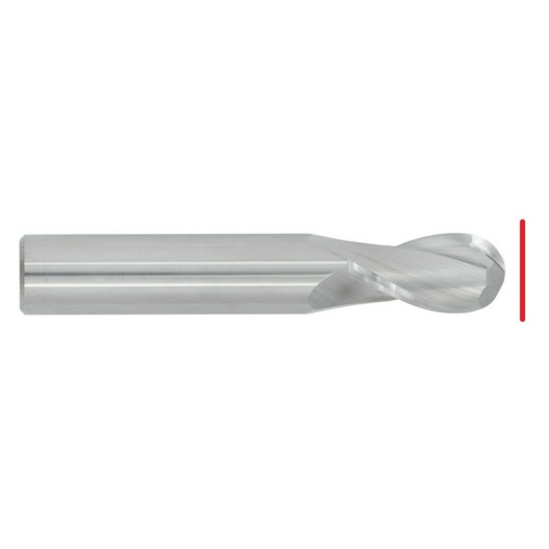 HSS Ball Nose & Corner Radius End Mill - Up to 9/16" - End Grind Only